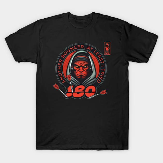 Dart 180 Onehundredandeigthy Red Player T-Shirt by Adam Brooq